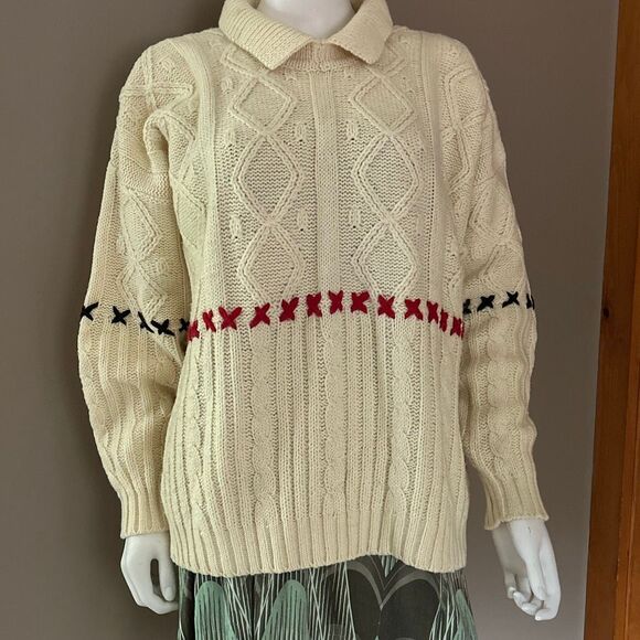 Vintage Esprit Sport Fisherman’s Wool Blend Sweater Unisex Large - Picture 1 of 11